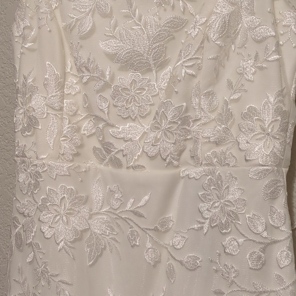 Lulu's Adored Eternity white lace sleeveless trumpet midi dress - Picture 9 of 13